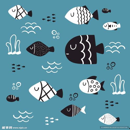 卡通鱼图片,海洋世界的欢乐使者